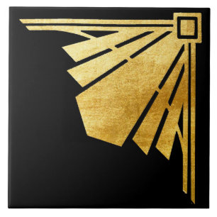 Carreau Gold et Black Art Déco Design de coin Carrelage en