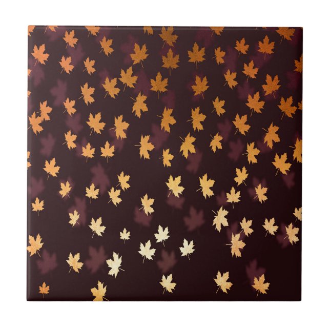 Carreau Gold Maple Leaf on dark red (Devant)