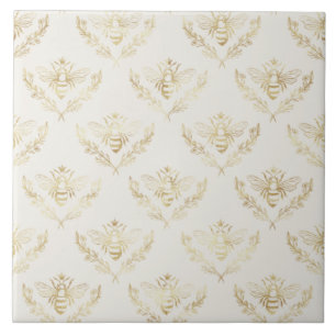 Carreau Golden Bumble Bee avec un Motif de la Couronne