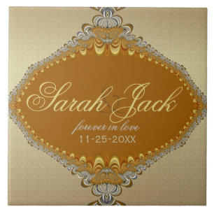 Carreau Golden Damask Dentelle fractale Mariage Keepsar
