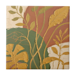 Carreau Golden Leaves Abstract