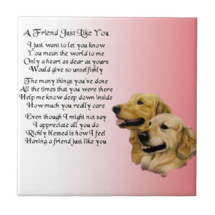 Carreau Golden Retriever - Friend Poem Tile