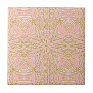 Carreau Golden rose étoile design géométrique brillant