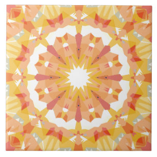 Carreau Golden Yellow Pastel Rose Star Décor Éclectique