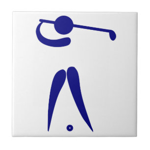 Carreau Golf Player Blue White Sports, ajouter du texte et
