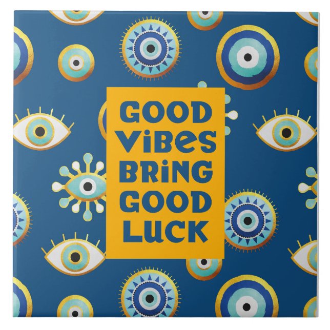 Carreau Good Vibes apporte Good Luck diabotile oeil (Devant)