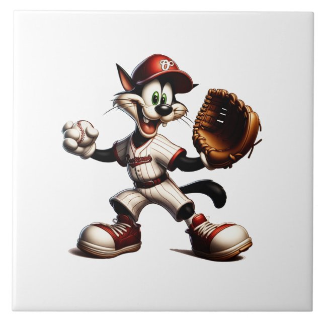 Carreau Goofy Cat Baseball Pitcher Monte (Devant)