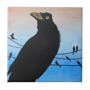 Carreau Grackle Austin Texas Bird Avian Wildlife Painting