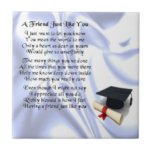 Carreau Graduation Friend Poem Tile