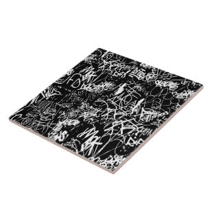 Carreau Graffiti Abstrait Collage Motif d'impression