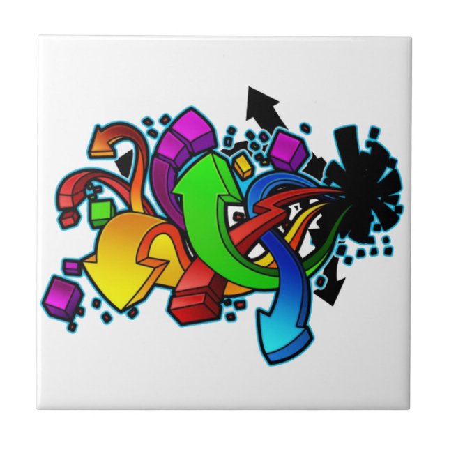 Carreau Graffiti Art Abstrait (Devant)
