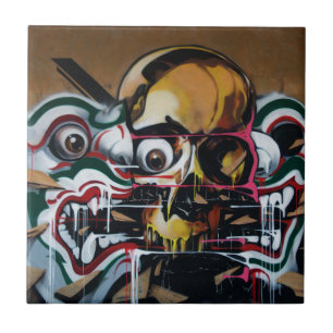 Carreau Graffiti de crâne de Bangkok