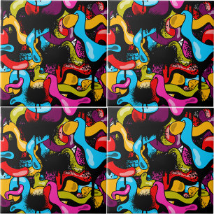 Carreau Graffiti Hip Hop Street Art néon coloré