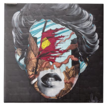 Graffiti représentant la tête d'une femme