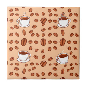 Carreau Grains de Café Tasses Motif Cosy