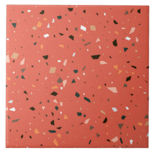 Carreau Grainy rouge terrazzo texture sans couture motif 