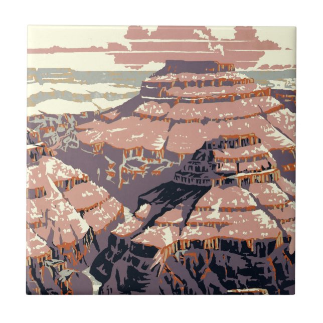 Carreau Grand Canyon Western Graphic Art American (Devant)