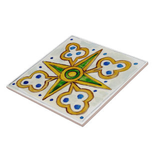 Carreau Grand carrelage en céramique, style sicilien "Trap