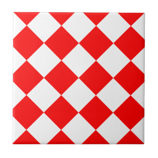 Carreau Grand Checkered de Diag - blanc et rouge