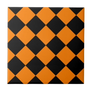 Carreau Grand Checkered de Diag - noir et orange