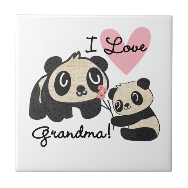 Carreau Grand-maman d'amour des ours panda I (Devant)