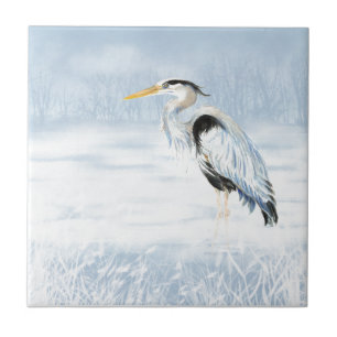 Carreau Grand oiseau bleu de région sauvage de Herion