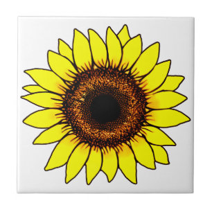 Carreau Grand Tournesol Jaune Doré
