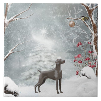 Carreau Grande (6" X 6") tuile en céramique de Weimaraner