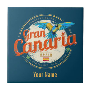 Carreau Grande Canarie Parrot Canaries Espagne Vintage