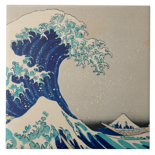 Carreau GRANDE VAGUE DE KANAGAWA Katsushika Hokusai Japona (Devant)