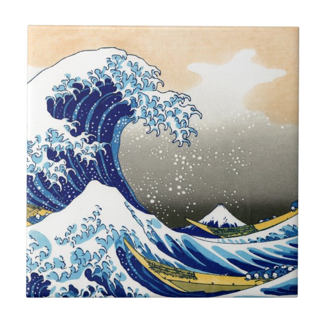 Carreau Grande vague outre de ~ Hokusai de Kanagawa (Devant)