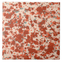 Granit motif rouge ocre et beige avec bleu gris