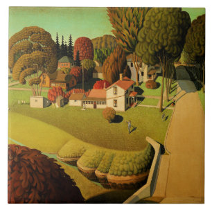 Carreau Grant Wood - Le lieu de naissance d'Herbert Hoover