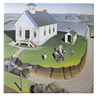 Carreau Grant Wood's Arbor Day artwork