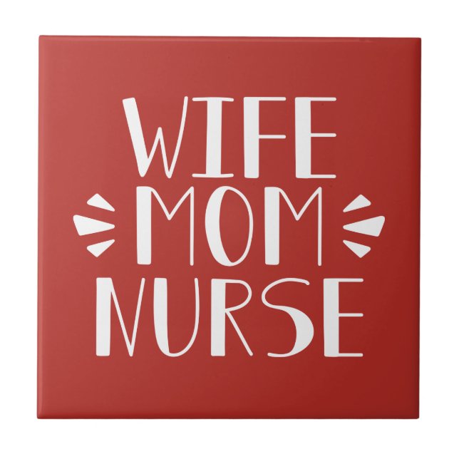 Carreau Graphique d'infirmière de maman d'épouse (Devant)