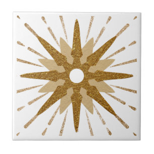 Carreau Gras Gold & White Starburst