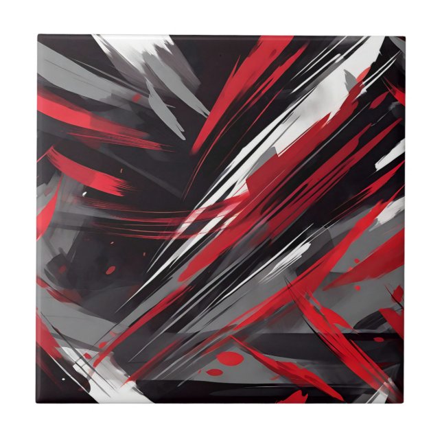 Carreau Gras Rouge Et Gris Dynamique (Devant)