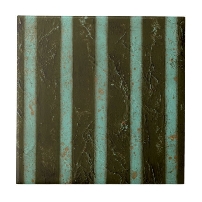 Carreau Grate d'air turquoise contemporaine (Devant)