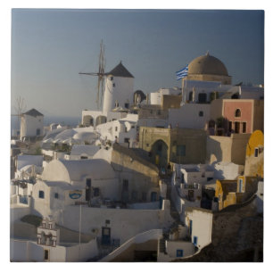 Carreau Grèce et île grecque de Santorini ville d'Oia