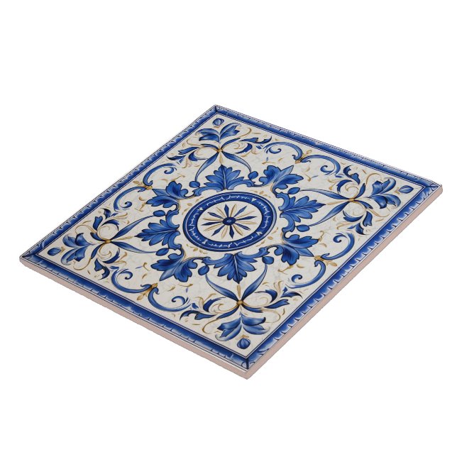 Carreau Grèce traditionnelle Art Bleu traditionnel 5 (Côté)