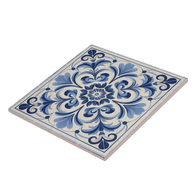 Carreau Grèce traditionnelle Bleu traditionnel 4 (Côté)