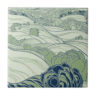Carreau Green Art Nouveau Rolling Hills Campings Champs