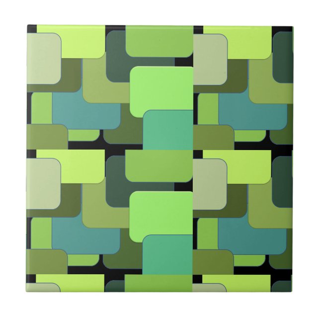 Carreau Green Emerald Lime Jade Moderne Abstrait (Devant)
