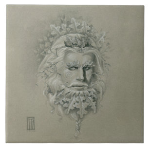 Carreau Green Man 2.0 avec barbe à feuille de chêne