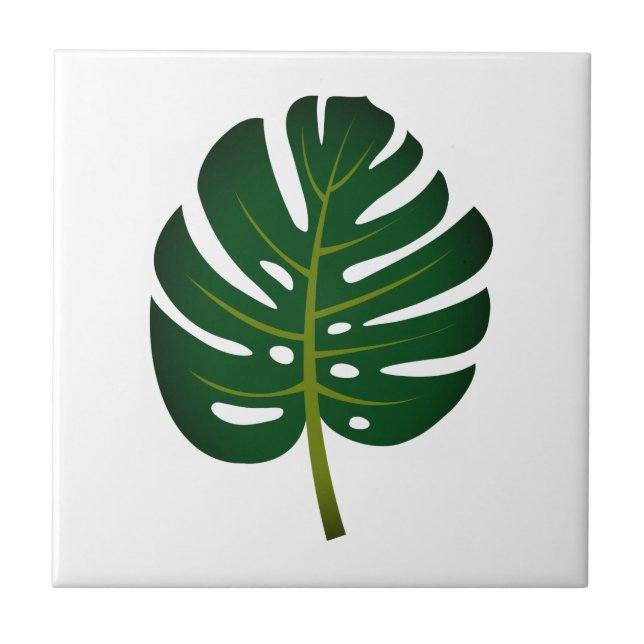 Carreau Green Monstera feuille de palmier personnalisé Car (Devant)