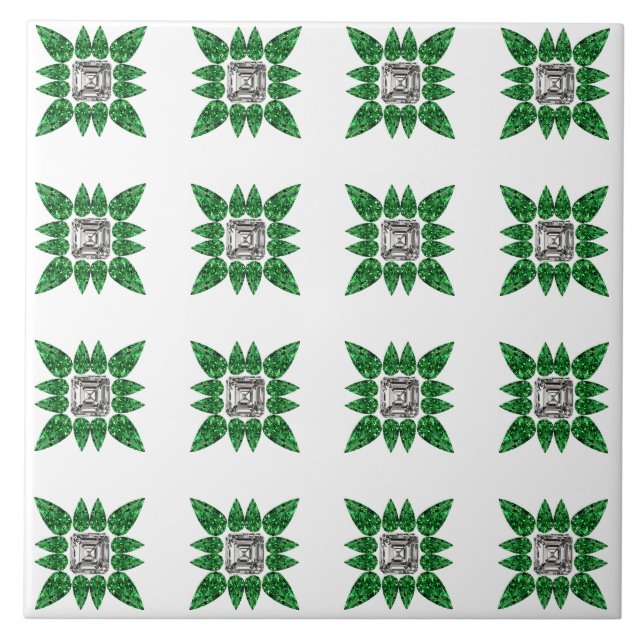 Carreau Green Pear shaped Diamond Pattern (Devant)