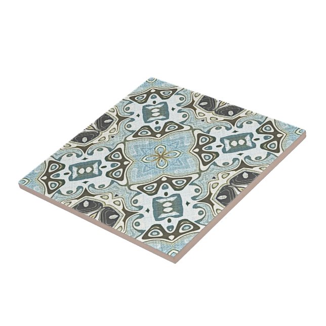 Carreau Green Seafoam Turquoise Turquoise Bleu Ethnic Trib (Côté)