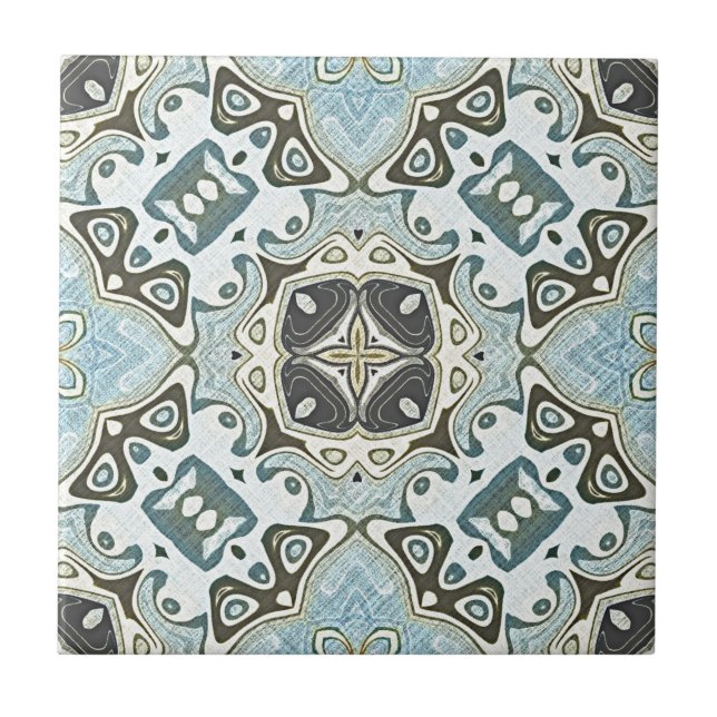 Carreau Green Seafoam Turquoise Turquoise Bleu Ethnic Trib (Devant)
