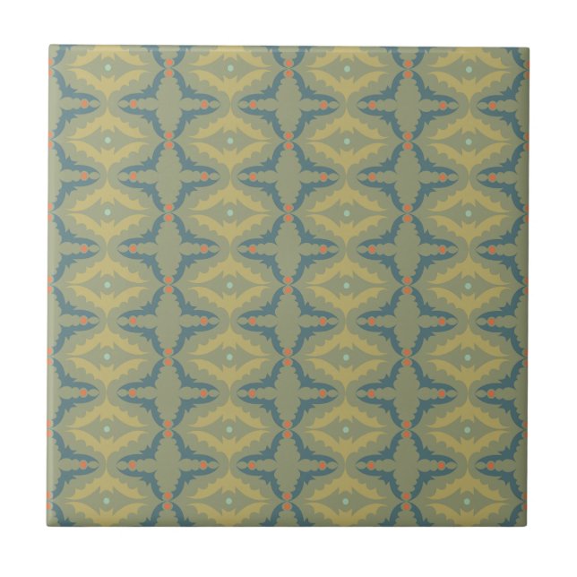 Carreau Greenish Retro Vintage Pattern (Devant)