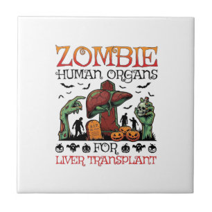 Carreau Greffe de foie d'organes humains de zombie Hallowe